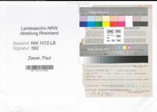 Entnazifizierung Paul Zawar , geb. 22.02.1892 (Postamtmann)