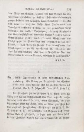 531-544 [Rezension] Hilgenfeld, Adolf, Die jüdische Apokalyptik in ihrer geschichtlichen Entwickelung