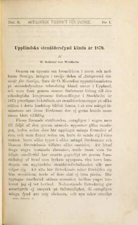 Antiqvarisk tidskrift för Sverige. 6. 1880/82