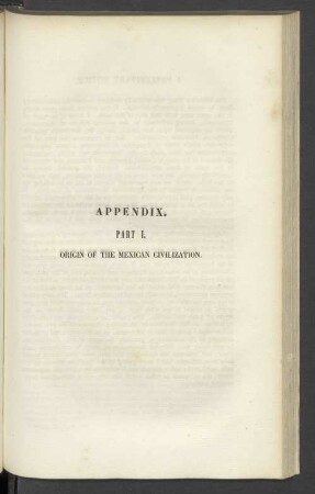 Appendix. Part I. Origin of the mexican civilization