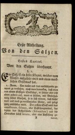 Erste Abtheilung. Von den Salzen