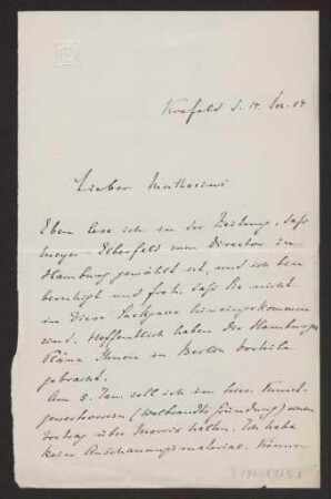 Schreiben an Hermann Muthesius (Brief)
