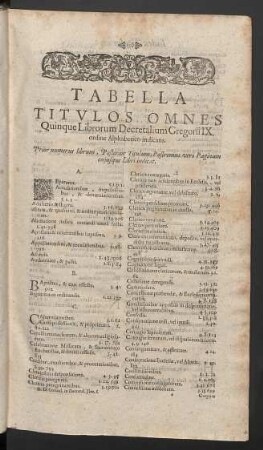 Tabella titulos omnes
