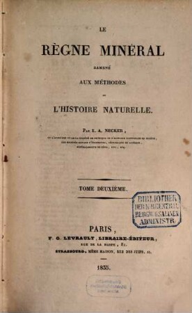 La règne mineral ramené aux méthodes de l'histoire naturelle, 2