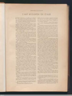 L'art Byzantin en Italie