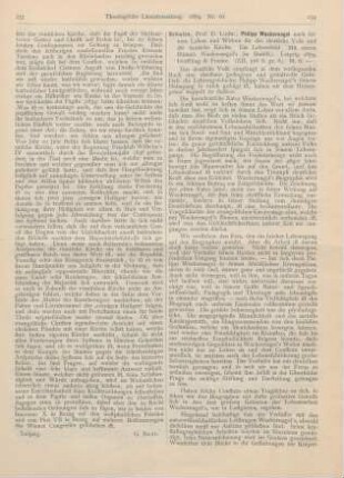 234-235 [Rezension] Schulze, Ludw., Philipp Wackernagel nach seinem Leben und Wirken für das deutsche Volk und die deutsche Kirche. Ein Lebensbild
