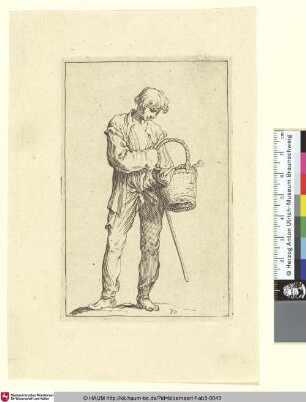 [[A young Peasant; Bauernjunge mit Korb und Stab]