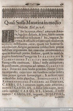 Quasi Stella Matutina in medio