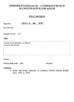 Income & Expenditure of Schools (Annual Statements)