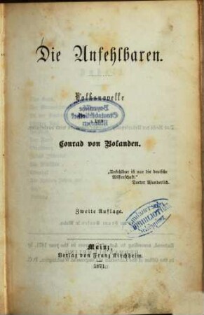 Die Unfehlbaren : Volksnovelle