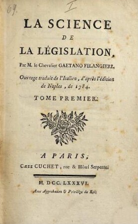La Science De La Législation : ouvrage traduit de l'Italien ..., 1