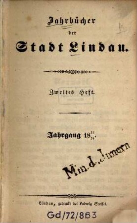 Jahrbücher der Stadt Lindau. 2, 2. 1837/38 (1839)