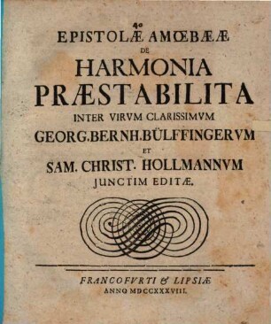 Epistolae Amoebaeae De Harmonia Praestabilita