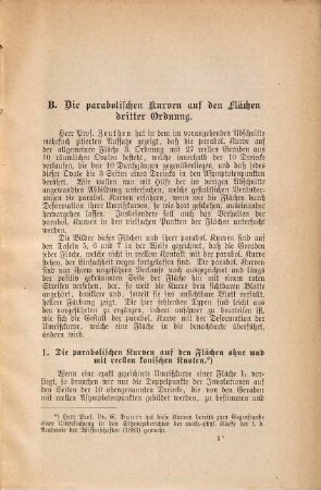 Über die gestaltlichen Verhältnisse der Flächen dritter Ordnung und ihrer parabolischen Kurven, 2.