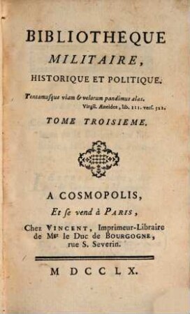 Bibliotheque Militaire, Historique Et Politique, 3