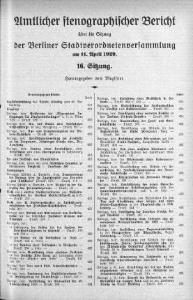 Sitzung 16, 11. April 1929
