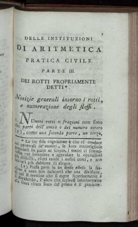 Delle Institutioni di Aritmetica Practica civile Parte III.