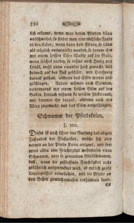 Schwamm der Pferdeknien.