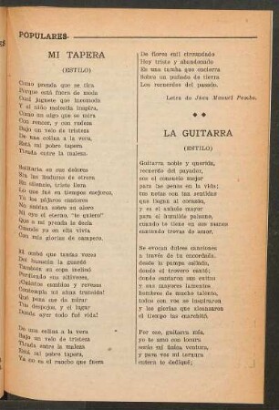Mi tapera : (Estilo)