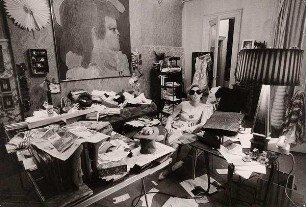 Arbeitszimmer von "Tiger" Morse, New Yorker Modeschöpferin mit Snob-Appeal