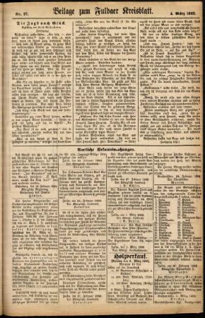 Zweite Ausgabe vom Samstag, den 04. März 1882.