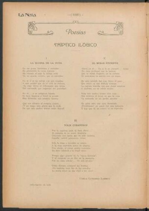 Poesías : Tríptico ilógico [y] Los poemas del corazón