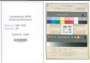 Entnazifizierung Josef Ankerne , geb. 03.02.1920 (Kaufmaennischer Angestellter)