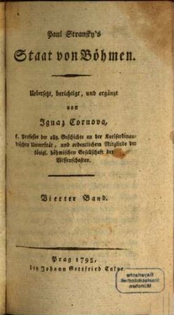 Paul Stransky's Staat von Böhmen, 4