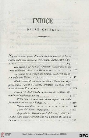Indice delle materie