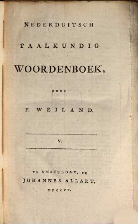 Nederduitsch taalkundig woordenboek. 10, V