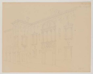 Der Palazzo degli Specchi in Padua [aus einem Konvolut von 107 Blatt Architekturstudien und Skizzen einer Italienreise]