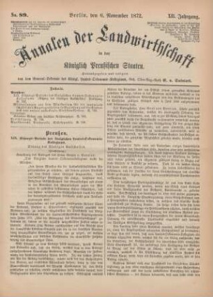 No. 89. Berlin, den 6. November 1872. XII. Jahrgang.