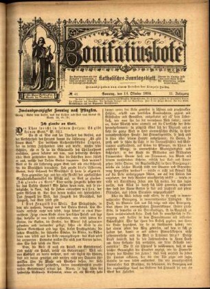 Erste Ausgabe vom Sonntag, den 14. Oktober 1894.
