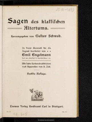 Sagen des klassischen Altertums