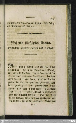 Fünf und fünfzigstes Kapitel. Verhältniß zwischen Herren und Knechten