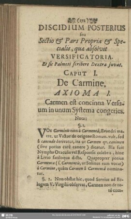 Discidium Posterius seu Sectio & Pars Proproa & Specialis