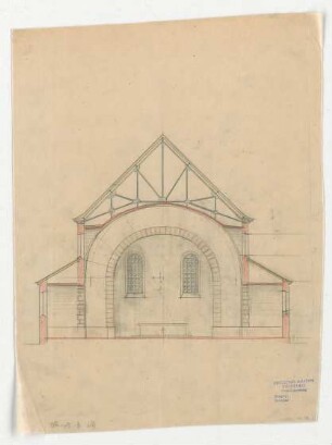 Thiersch, Friedrich von; Aschaffenburg; Kapuzinerkirche, Erweiterung - Querschnitt