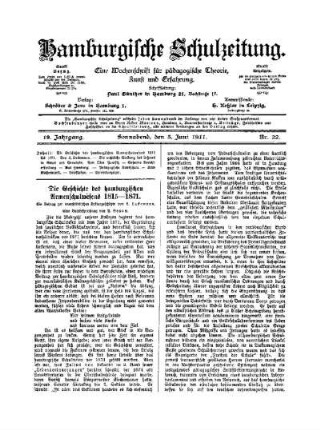 Die Geschichte des hamburgischen Armenschulwesens 1815-1871 : ein Beitrag zur vaterländischen Kulturgeschichte