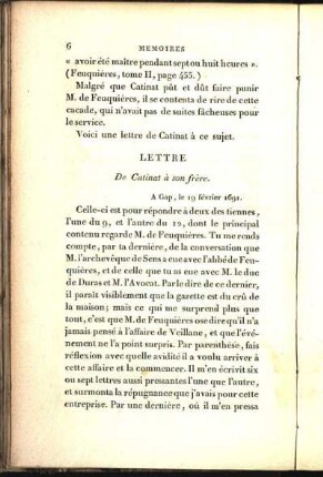 Lettre De Catinat à son frère. A Gap, le 19 février 1691. [...]