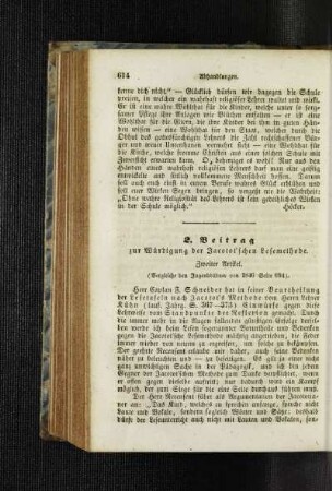 Beitrag zur Würdigung der Jacotot'schen Lehrmethode : zweiter Artikel