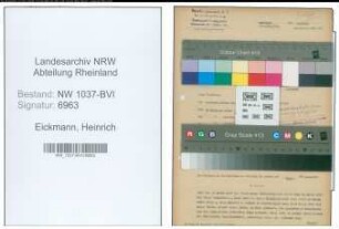 Entnazifizierung Heinrich Eickmann , geb. 06.02.1903 (Verwaltungssekretaer)