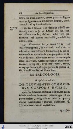 De Sarcologia, et quidem primo De Tegumentis Communibus Corporis Humani.