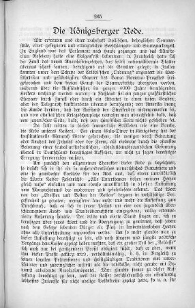 Die Königsberger Rede.