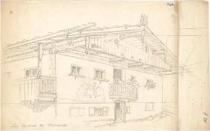 Thiersch, August ; Reiseskizzen - Haus am Steinbruch bei Flintsbach (Perspektive)