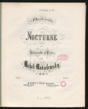 Nocturne pour violoncelle et piano ; op. 13