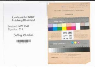 Entnazifizierung Christian Doffing , geb. 19.03.1897 (Beamter)