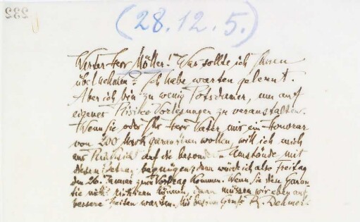 Brief an Johannes Möller