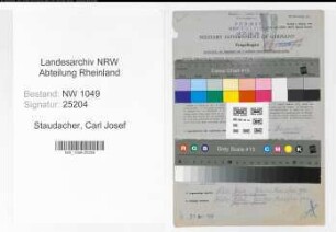 Entnazifizierung Carl Josef Staudacher , geb. 13.11.1892 (Ingenieur)