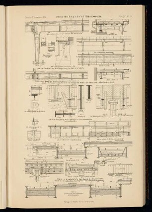 Umbau des Hauptbahnhofs Köln: Details (aus: Atlas zur Zeitschrift für Bauwesen, hrsg. v. Ministerium der öffentlichen Arbeiten, Jg. 65, 1915)