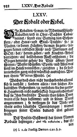 LXXV. Der Kobald / oder Kobel